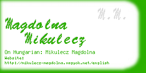 magdolna mikulecz business card